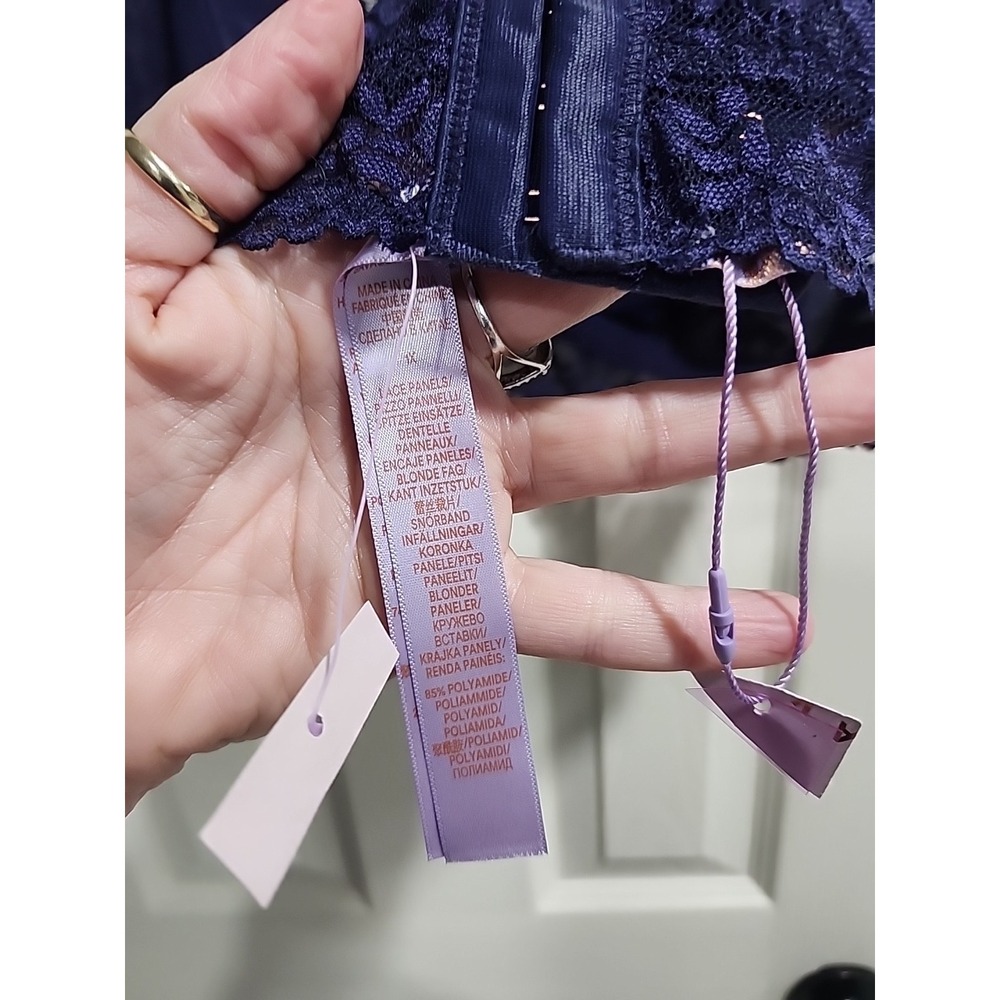 Savage X Fenty 1X Bralette Blue Lace Wireless Pullover RacerBack Rihanna - Picture 9 of 13